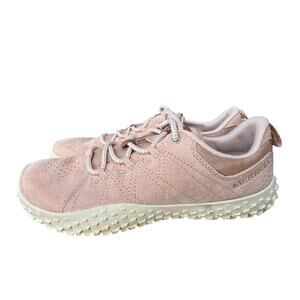 Merrell Wrapt Pink Suede Barefoot Sneaker EUC Women size 8.5